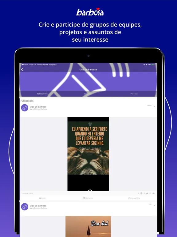 Tangkapan layar Rede Social Barbosa iPad 