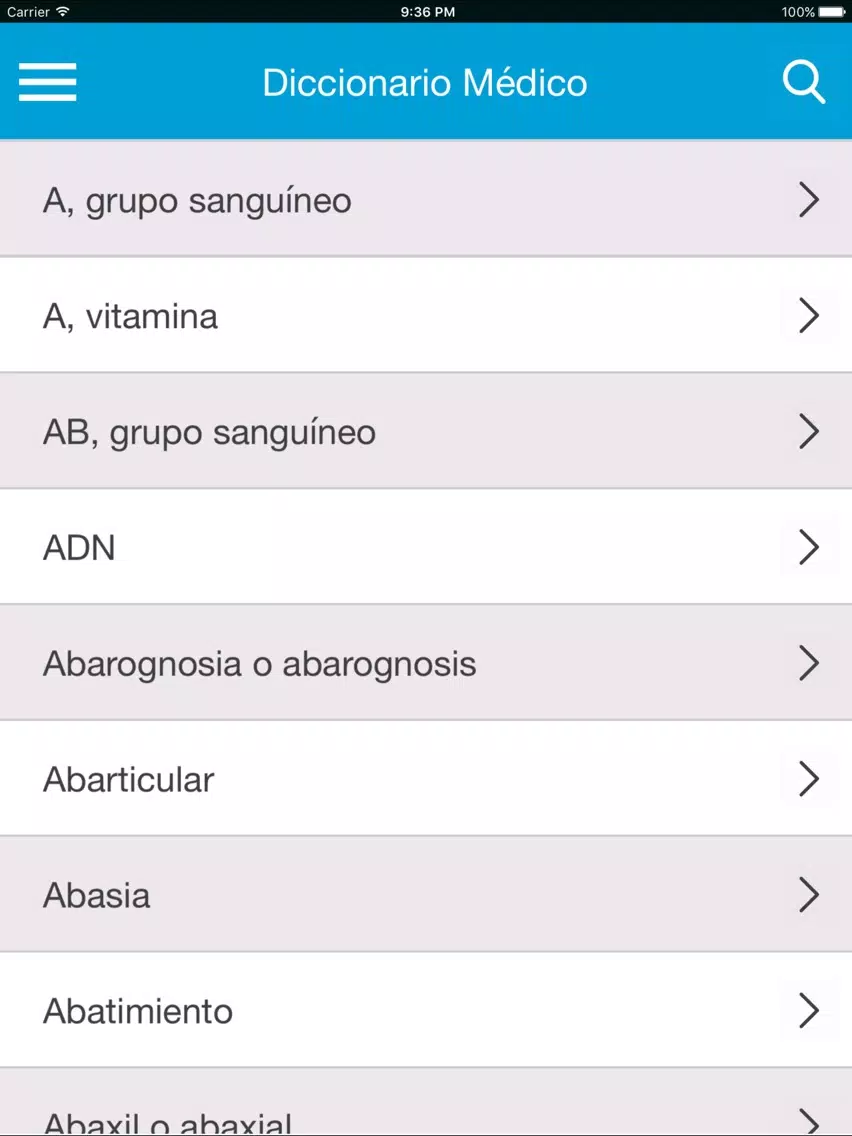 Captures d'écran de Diccionario médico iPad 