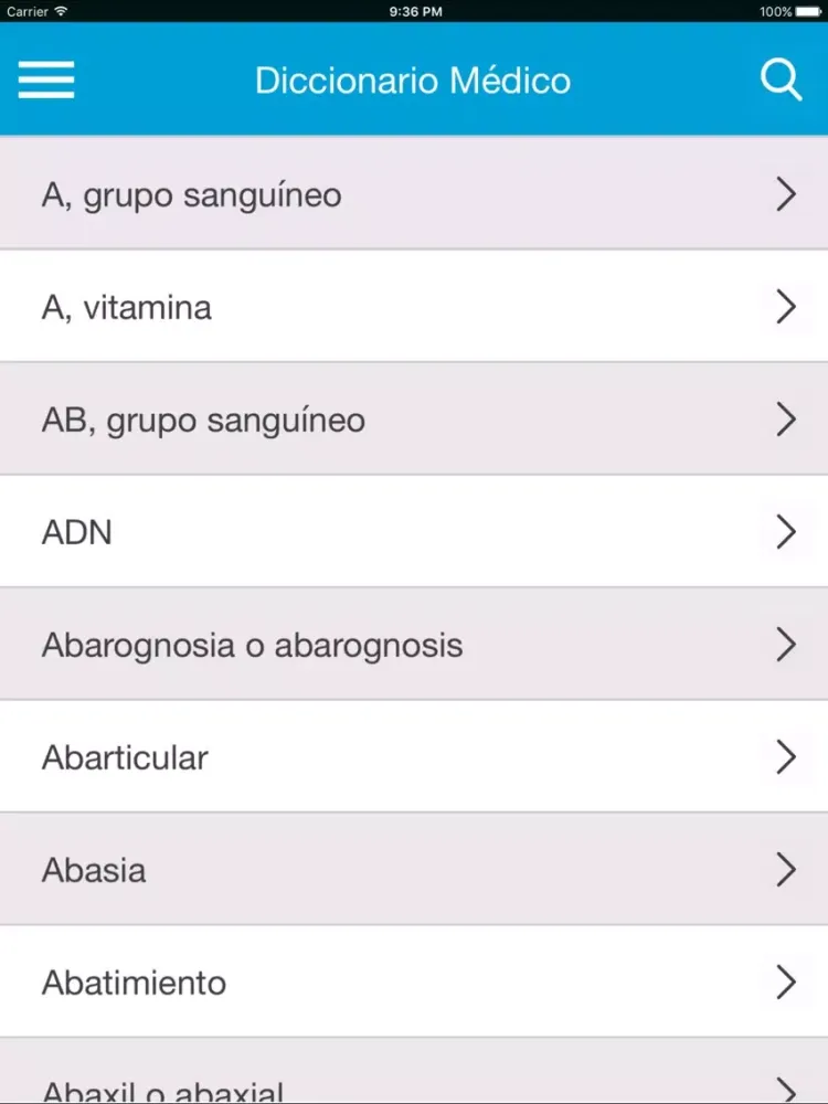Diccionario médico iPad 应用截图