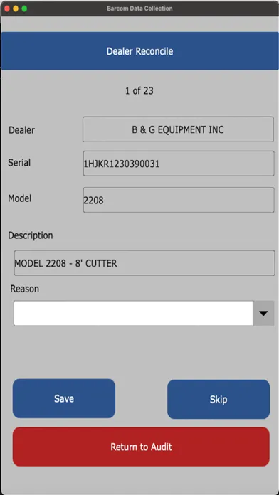 Screenshot di Barcom Data Collection