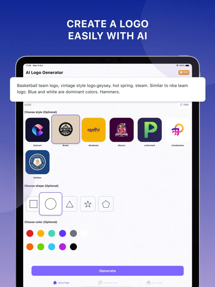 Tangkapan layar AI Logo Generator Logo Maker