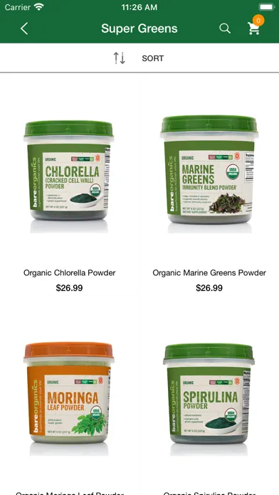 Screenshot di BareOrganics Superfoods