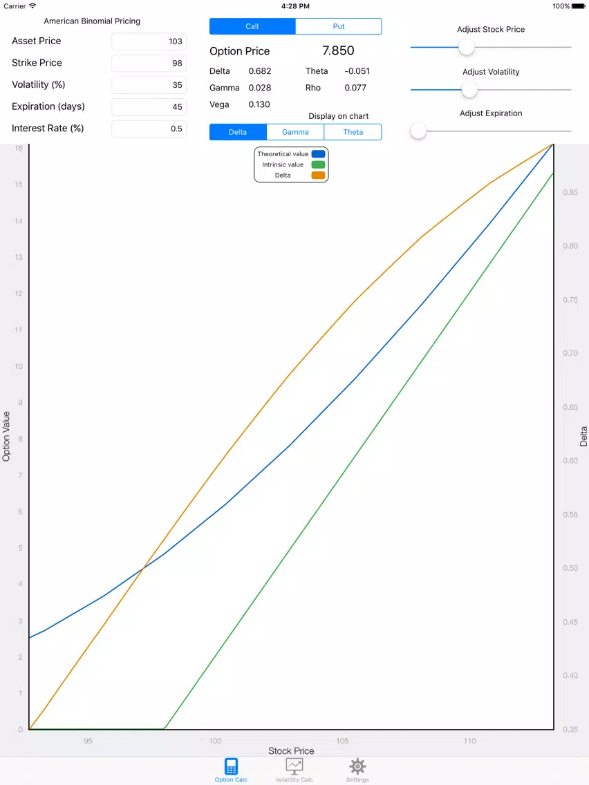 BS Option Pricer iPad 應用截圖