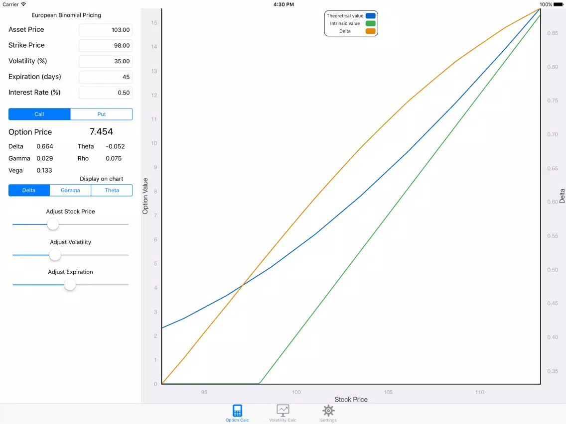 BS Option Pricer iPad 應用截圖