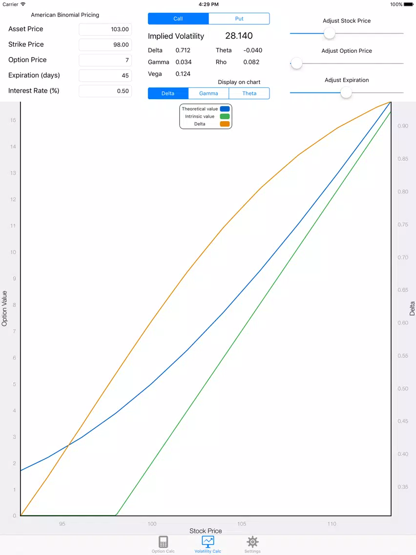 BS Option Pricer iPad 應用截圖
