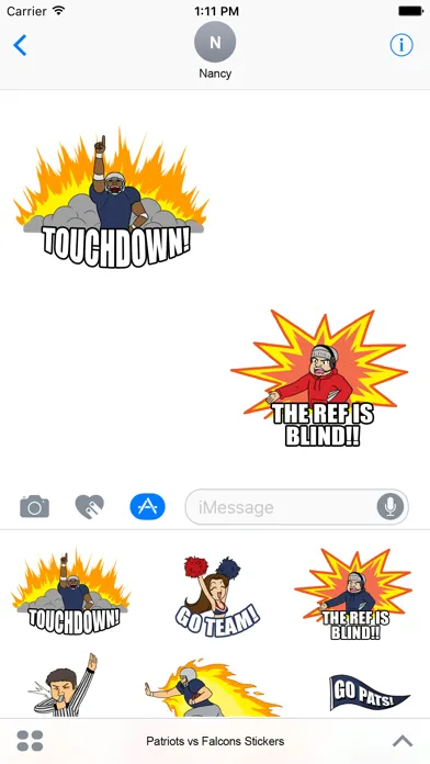 Скриншоты Go Patriots Go Falcons Stickers