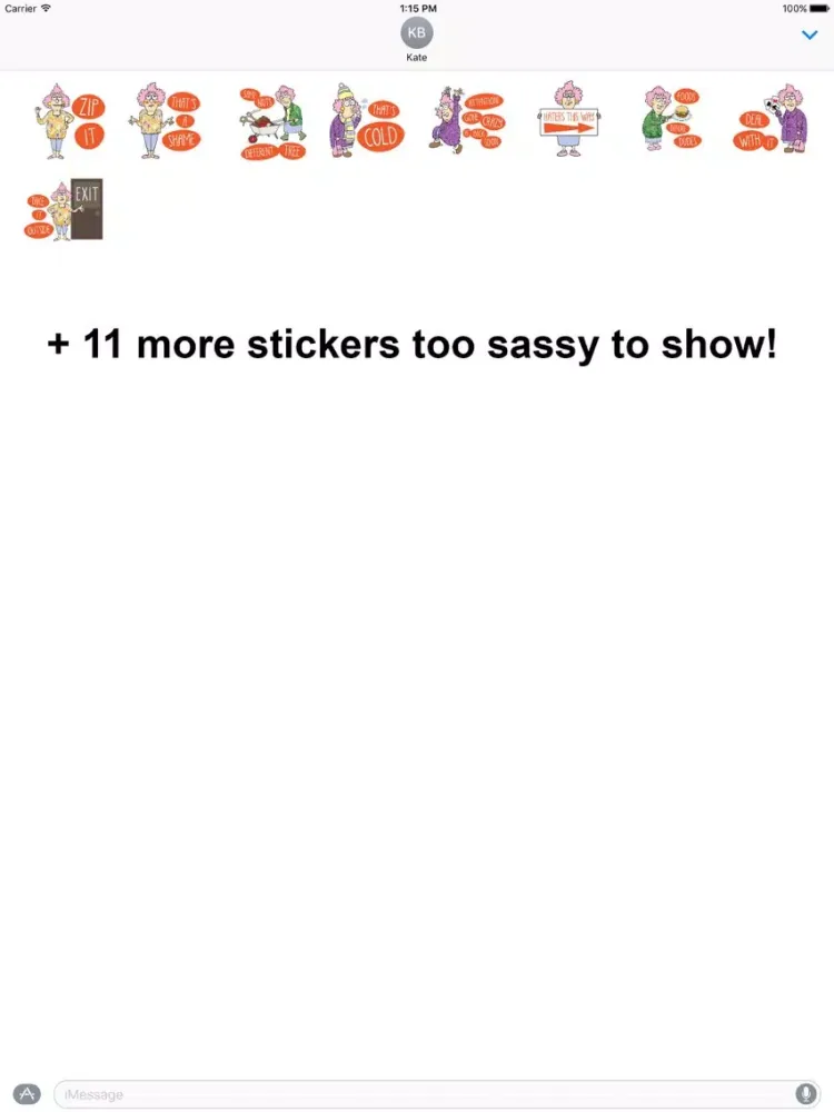 Aunty Acid: Kiss My Sass! Stickers iPad  스크린샷