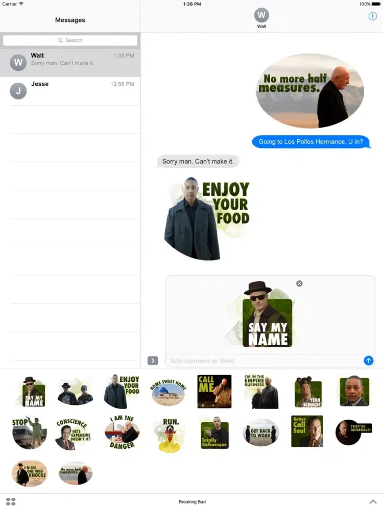 Breaking Bad - Official TV Series Stickers iPad  Screenshots