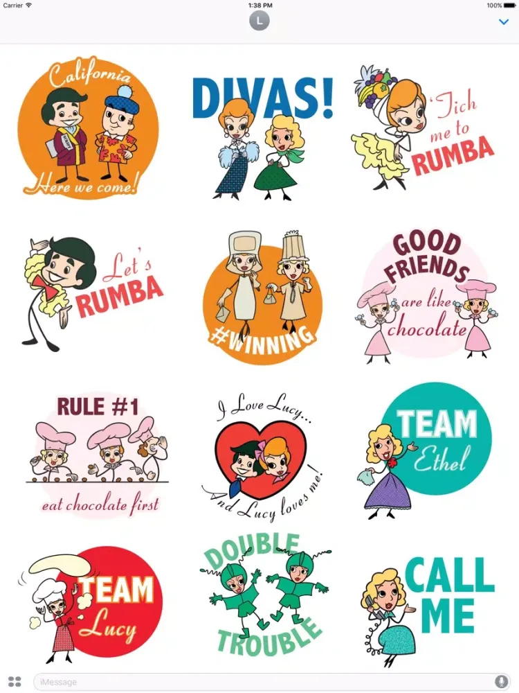 Скриншоты I Love Lucy - Cartoon Stick Figure Stickers iPad 