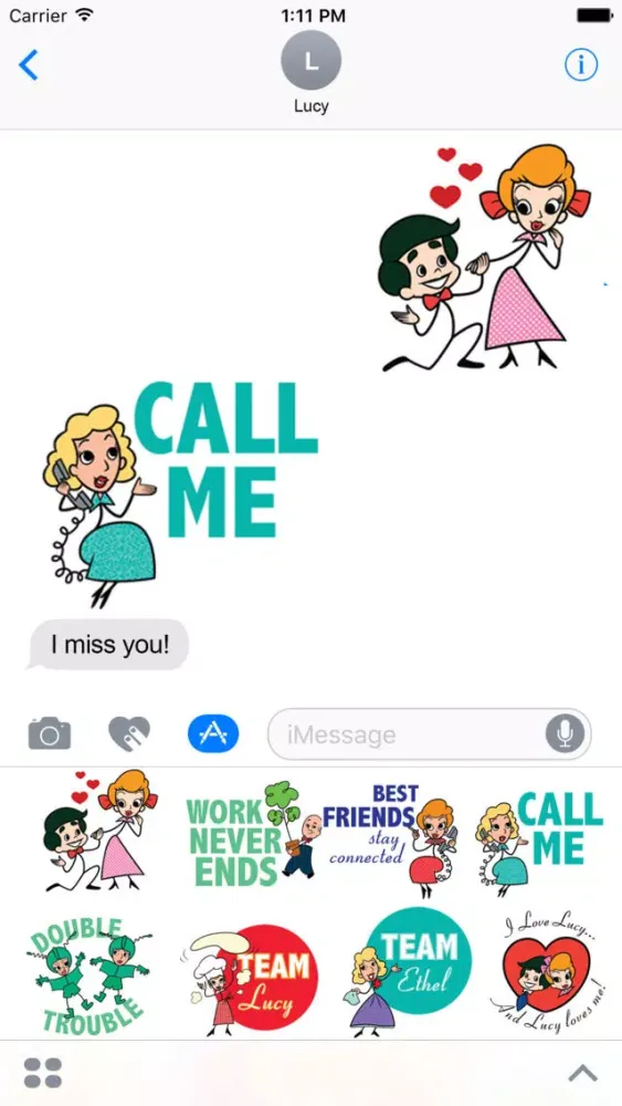 Скриншоты I Love Lucy - Cartoon Stick Figure Stickers