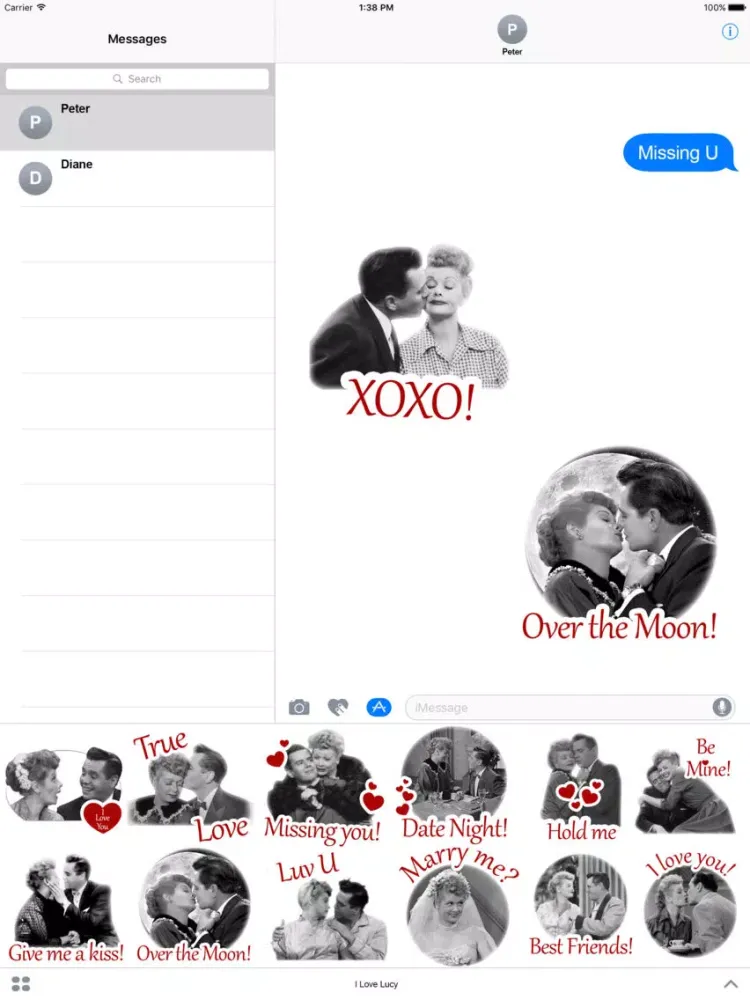 I Love Lucy - True Love Stickers iPad  स्क्रीनशॉट