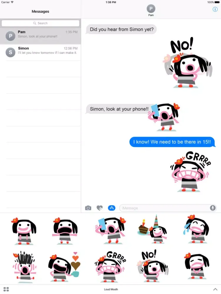 Loud Mouth Stickers iPad 应用截图