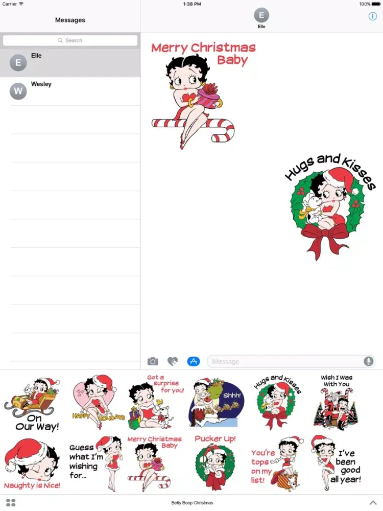 Captures d'écran de Merry & Bright Betty Boop Sticker Pack iPad 