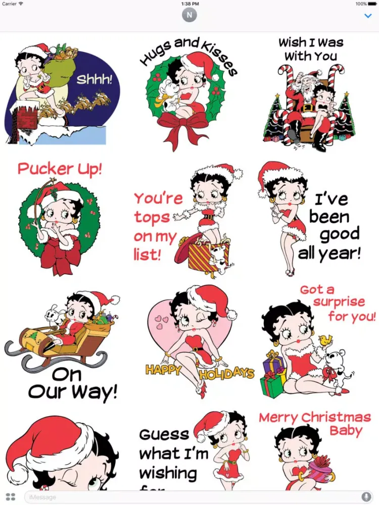 Captures d'écran de Merry & Bright Betty Boop Sticker Pack iPad 