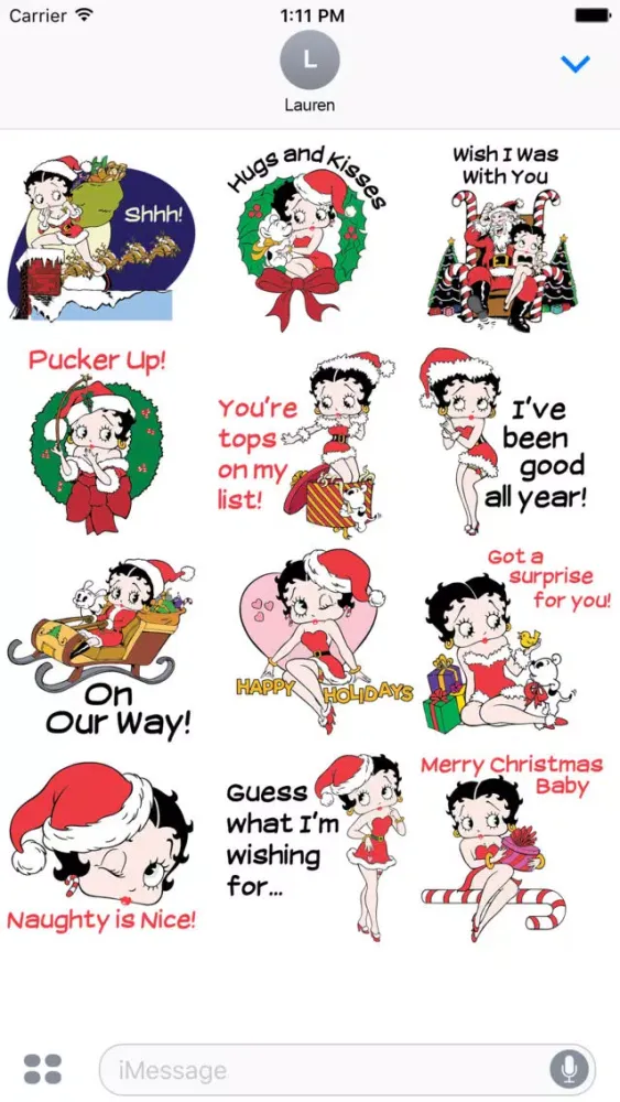 Captures d'écran de Merry & Bright Betty Boop Sticker Pack