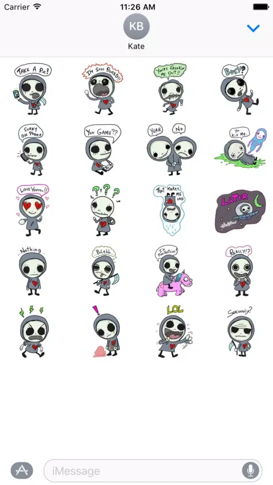 Capturas de pantalla de SkullGnome the Cute Grim Reaper Stickers