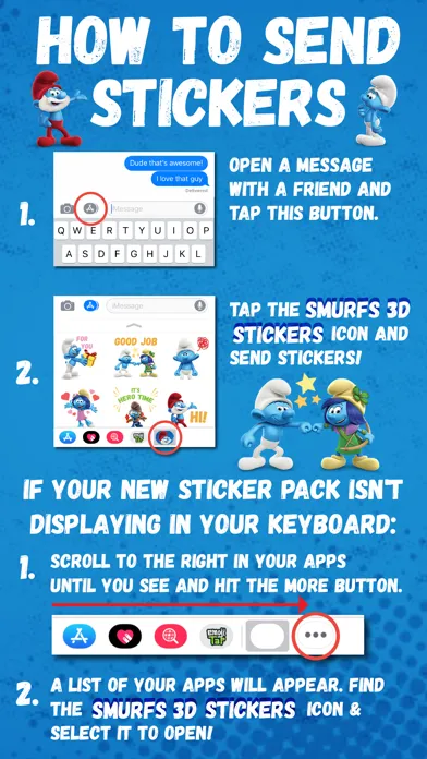 The Smurfs: 3D Stickers スクリーンショット