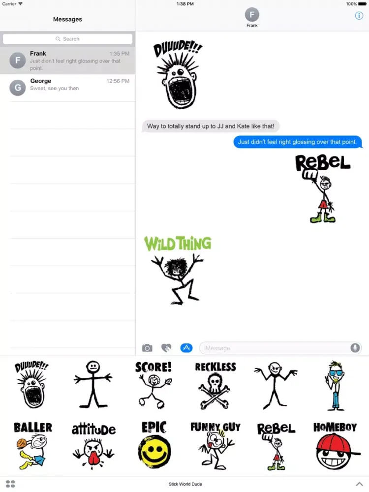 Captures d'écran de Stick World - Dude Stickers iPad 