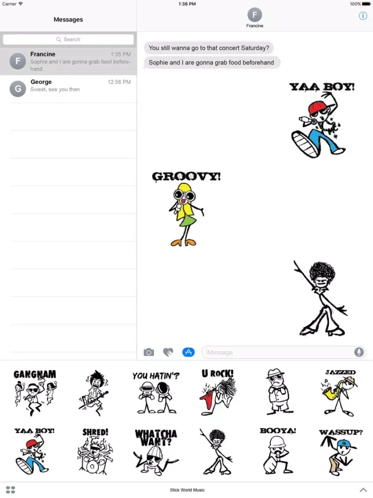 Tangkapan skrin Stick World - Music Stickers iPad 