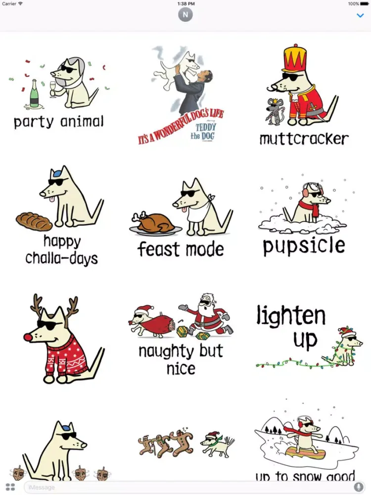 Teddy the Dog: Happy Howlidays Stickers iPad 应用截图