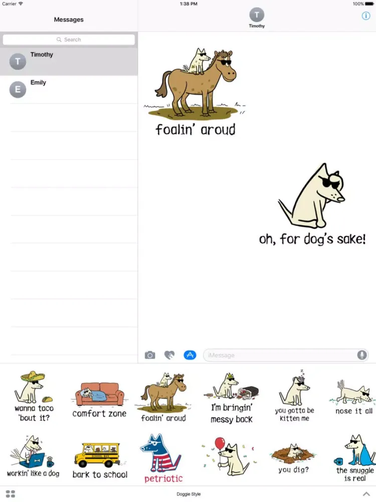 Teddy the Dog: It's a Dog's Life Stickers iPad  Screenshots