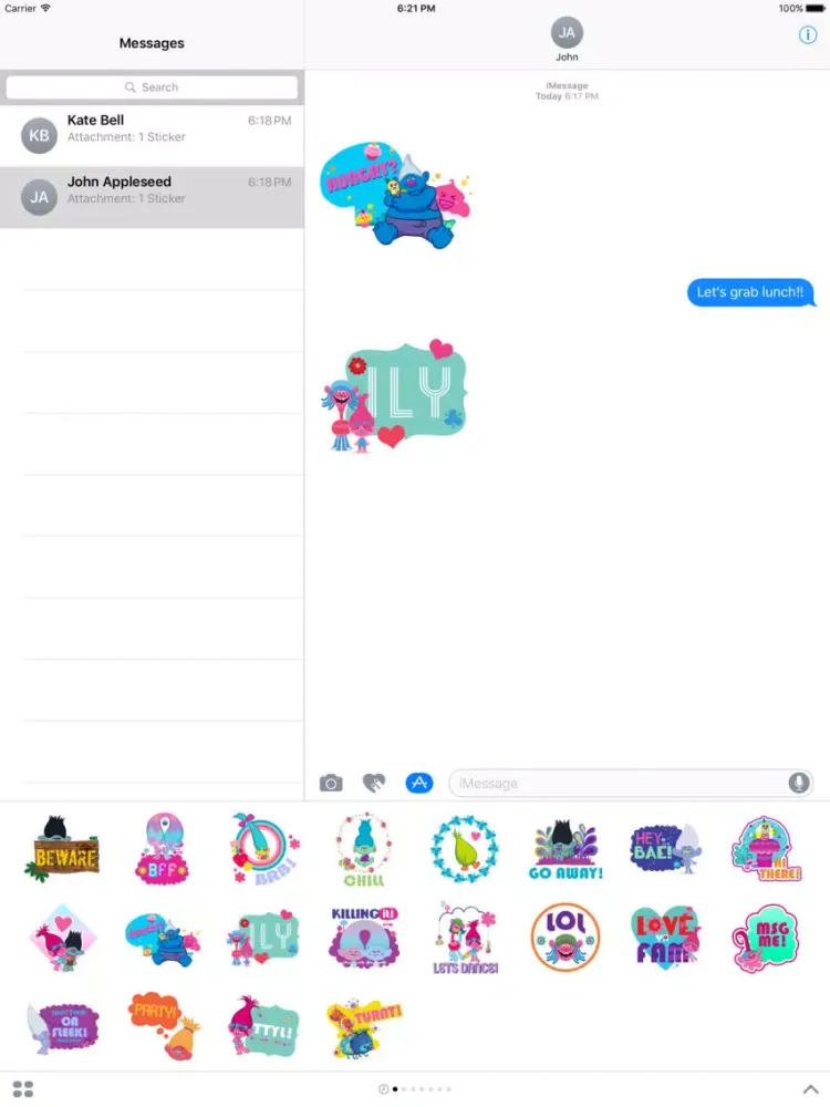DreamWorks Trolls 2D Stickers iPad 应用截图