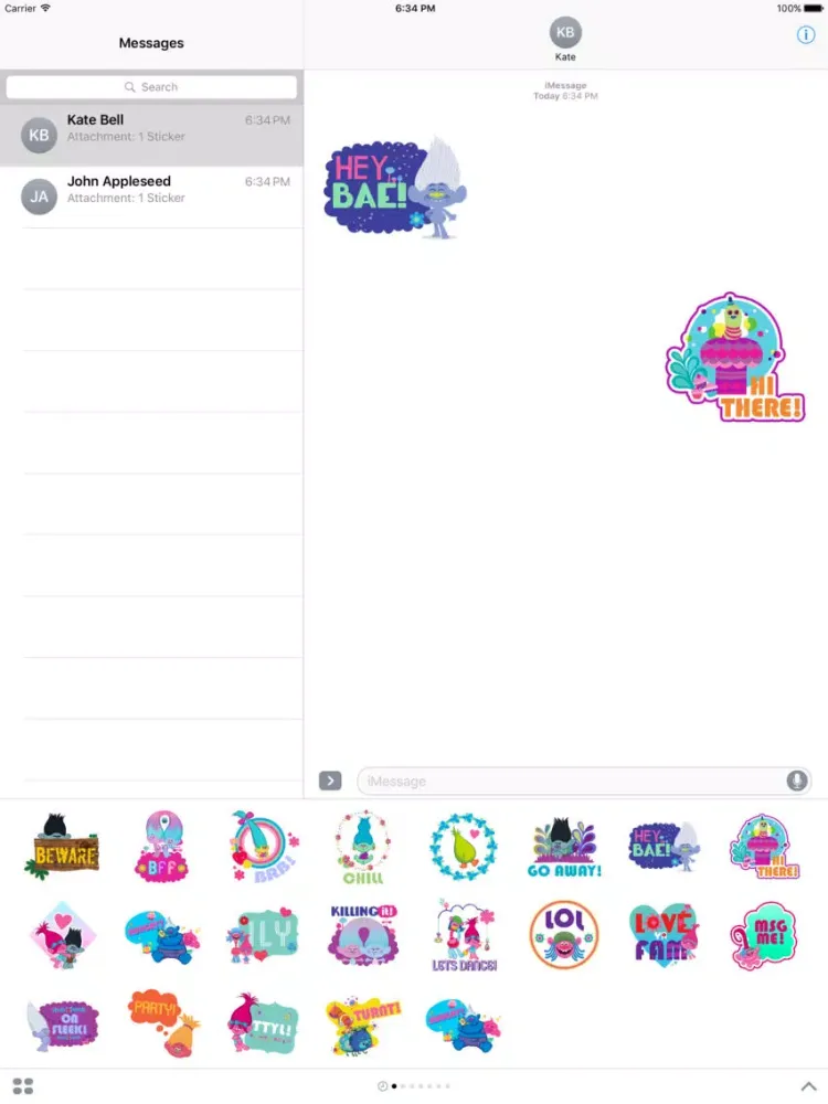 DreamWorks Trolls 2D Stickers iPad 应用截图