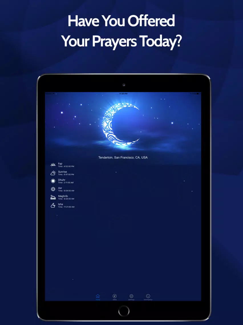 Tangkapan skrin Muslim Prayer Times - Athan iPad 