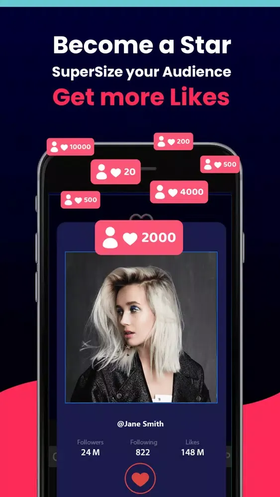 TikTop - Get Likes & Followers سکرین شاٹس