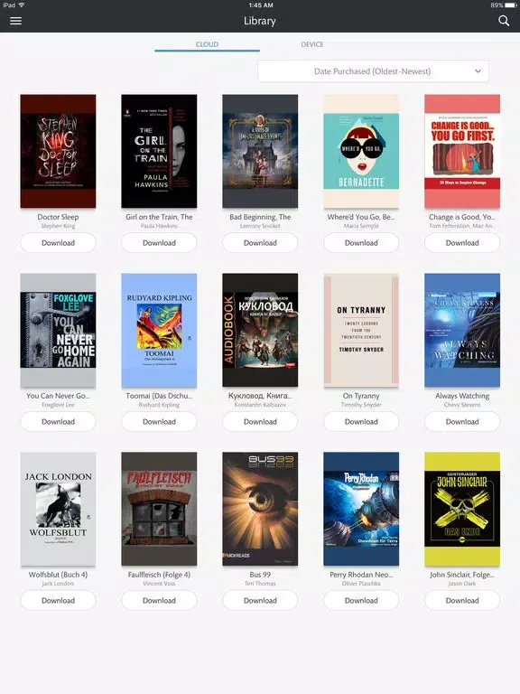 Ảnh chụp màn hình của NOOK Audiobooks iPad 