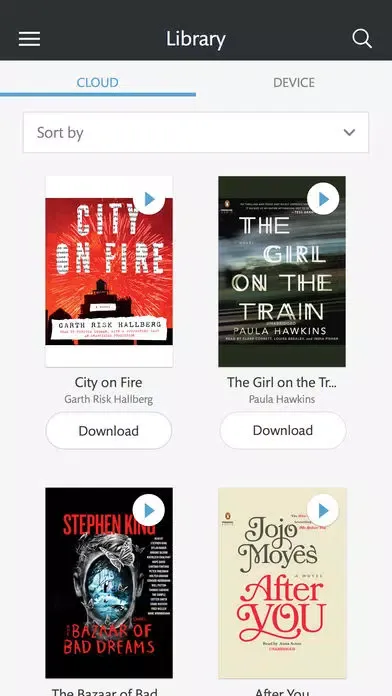 Ảnh chụp màn hình của NOOK Audiobooks