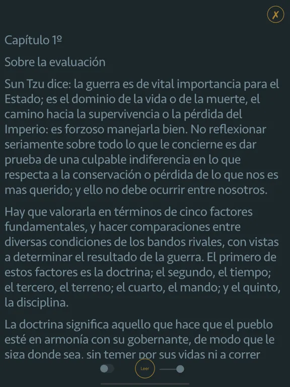 Tangkapan skrin El Arte de la Guerra iPad 