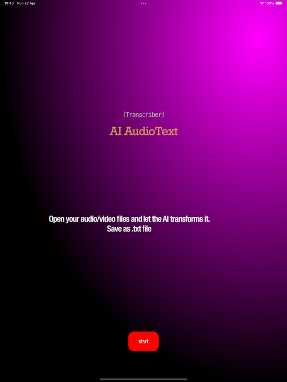 AI AudioText Transcriber iPad  스크린샷