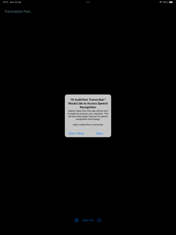 AI AudioText Transcriber iPad  스크린샷