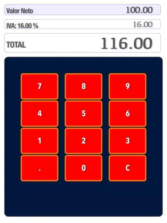Tangkapan layar Calculadora IVA Sat Mexico iPad 