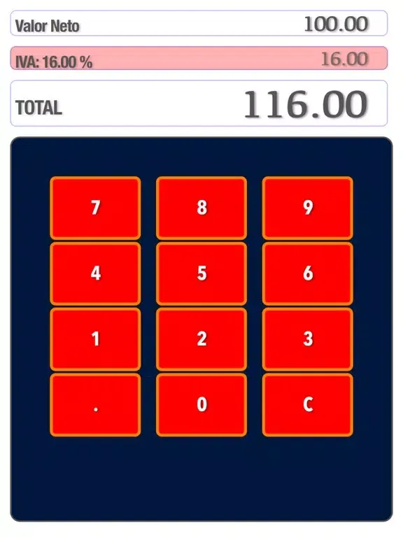 Tangkapan layar Calculadora IVA Sat Mexico iPad 