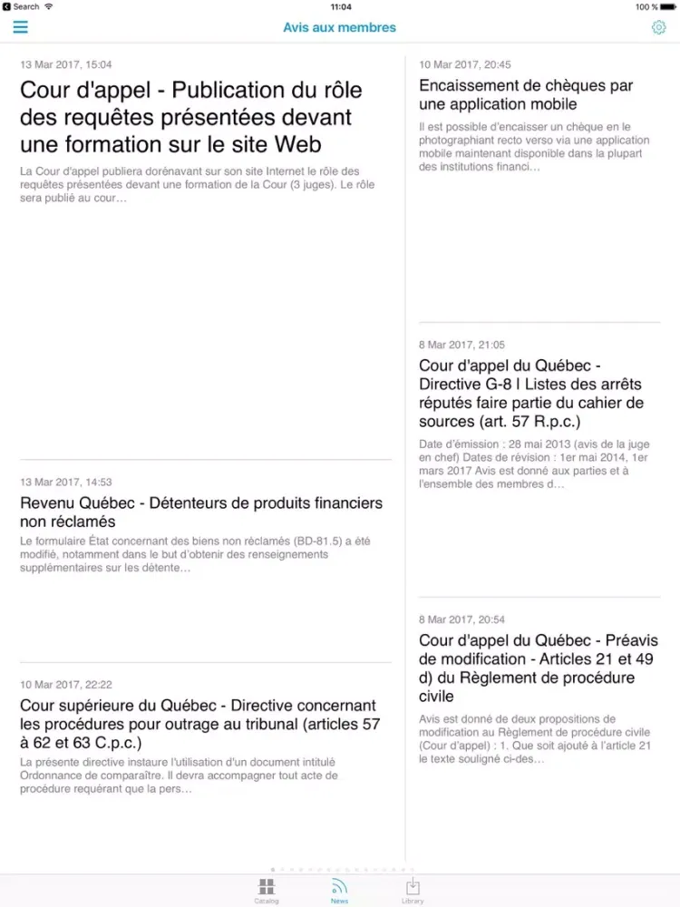 Journal du Barreau iPad  سکرین شاٹس