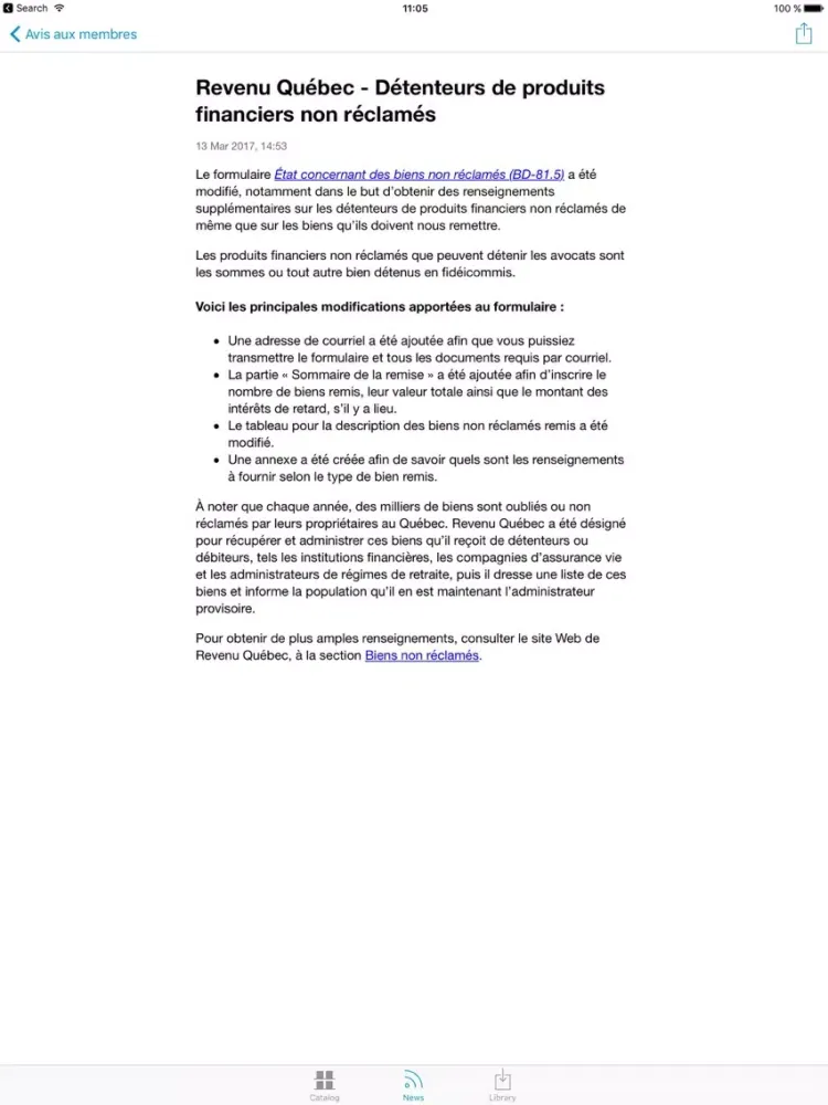 Journal du Barreau iPad  سکرین شاٹس