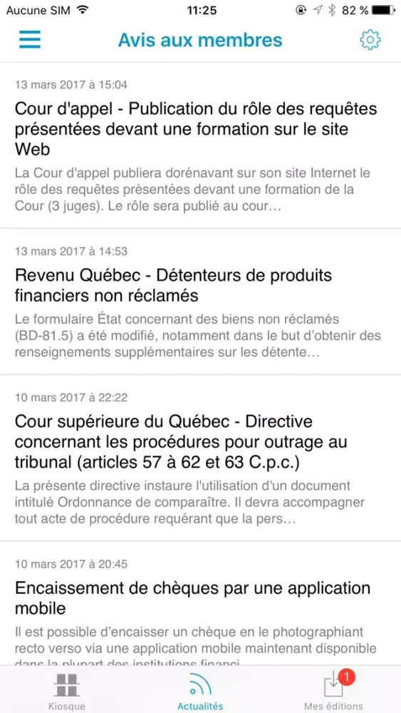 Journal du Barreau سکرین شاٹس