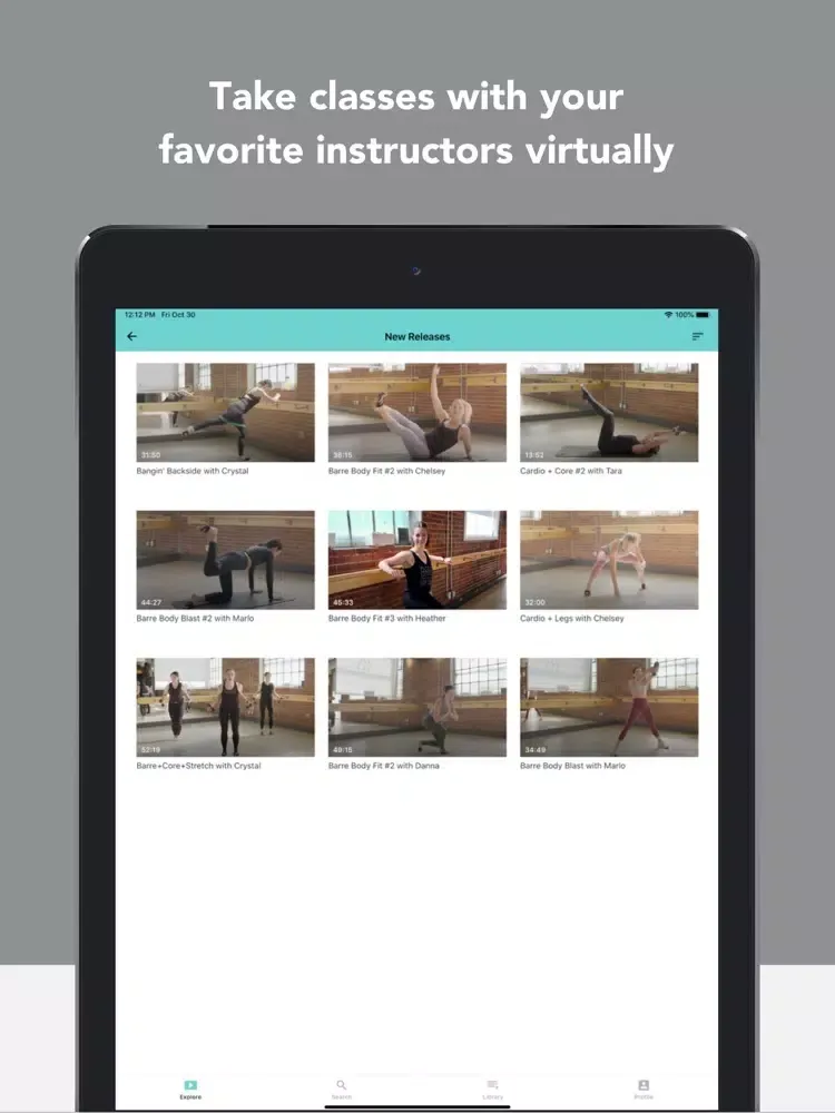 Zrzuty ekranu Barre Body Studio On Demand iPad 