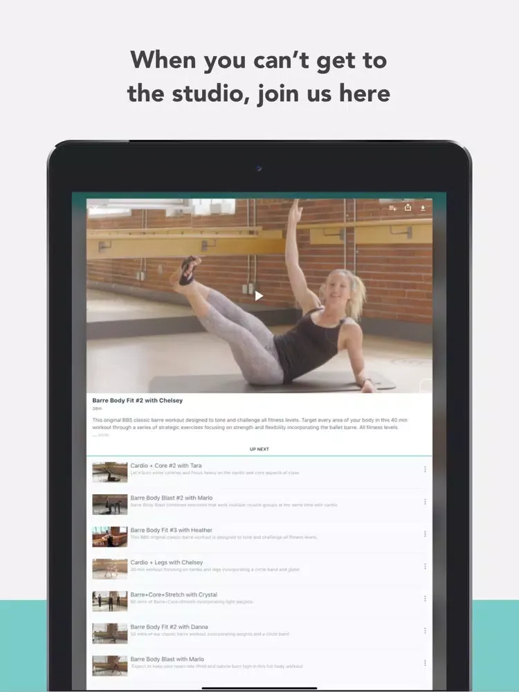 Zrzuty ekranu Barre Body Studio On Demand iPad 