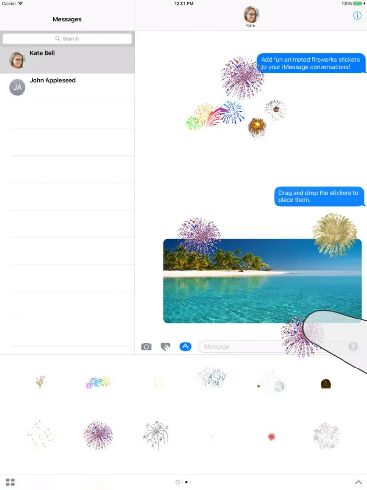 Tangkapan layar Animated Fireworks Sticker Pack iPad 