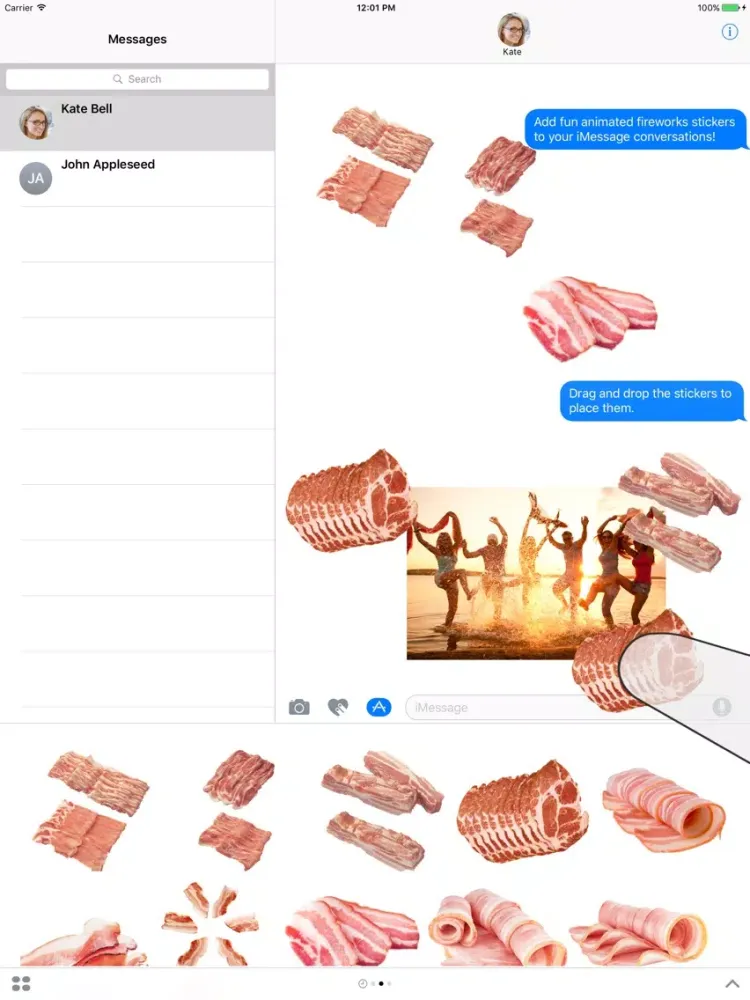 Bacon AF Sticker Pack iPad Screenshots