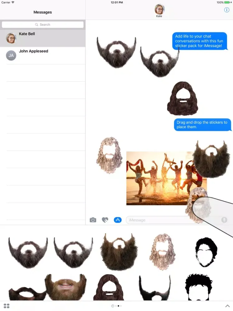 Beard and Mo Sticker Pack iPad  Screenshots