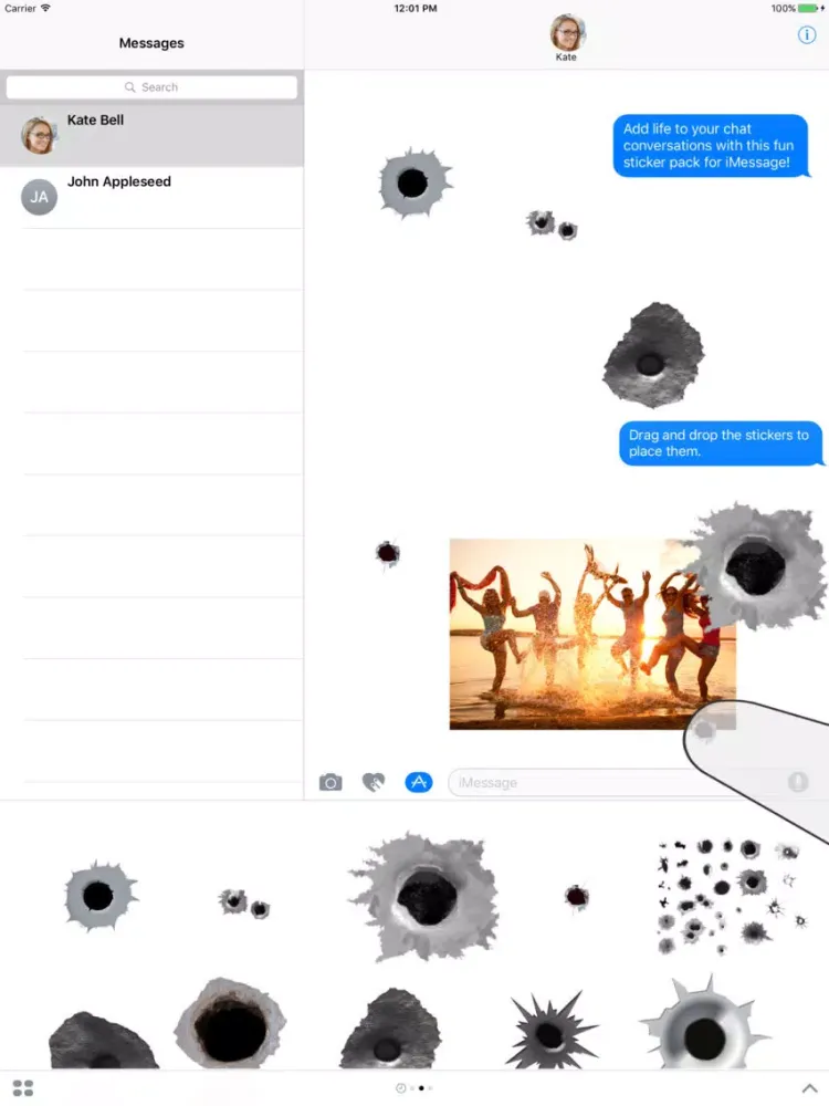 Animated Bullet Holes Sticker Pack iPad 应用截图