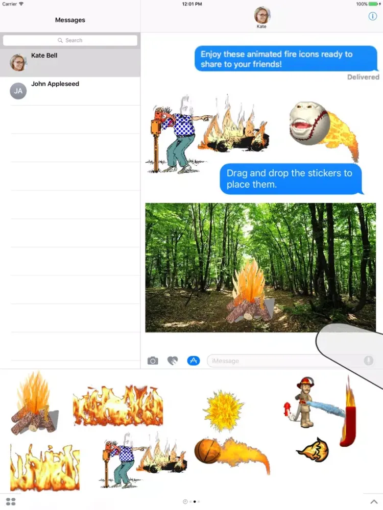 صور Animated Fire Sticker Pack iPad 