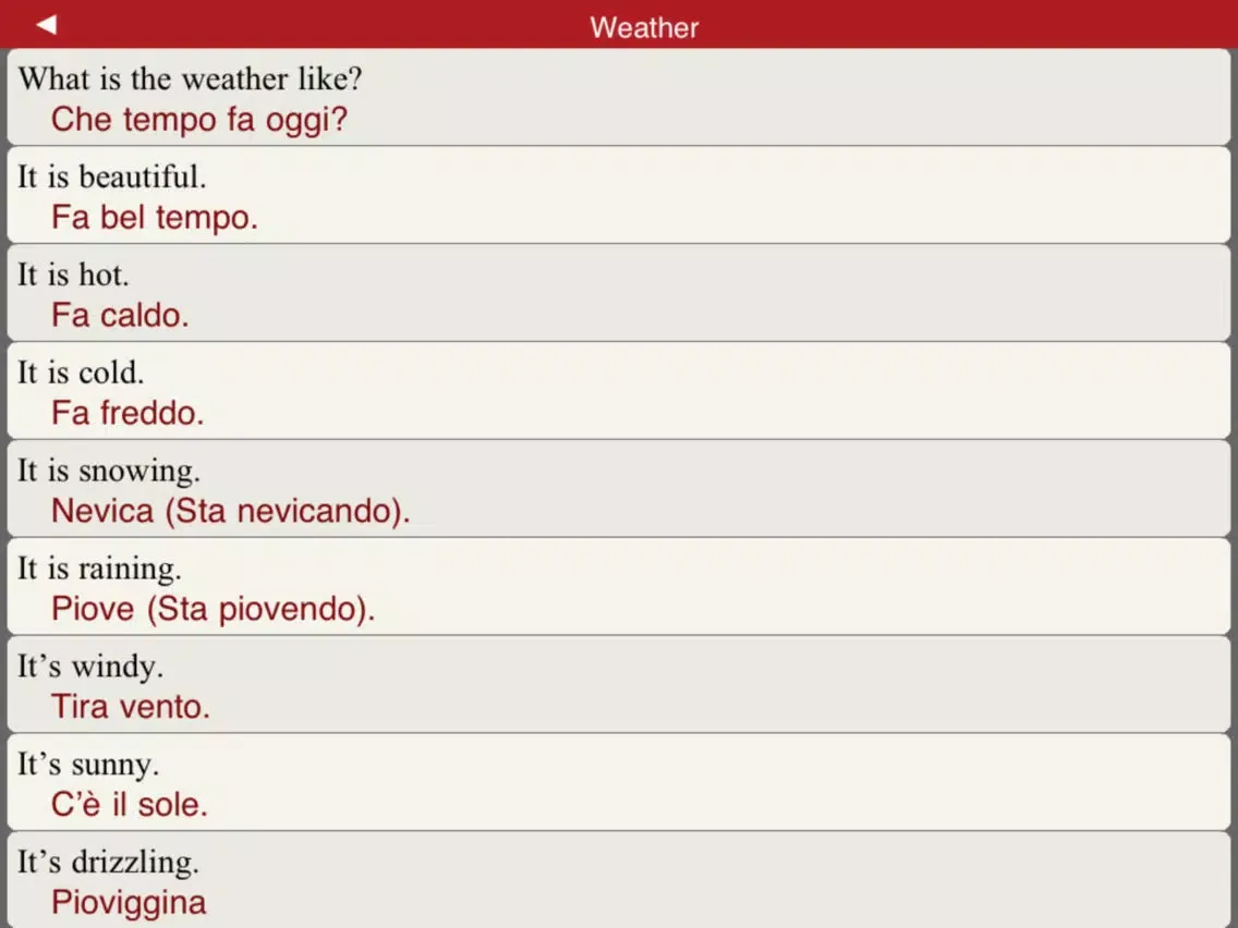 Italian At A Glance Phrasebook iPad  Ekran Görüntüleri