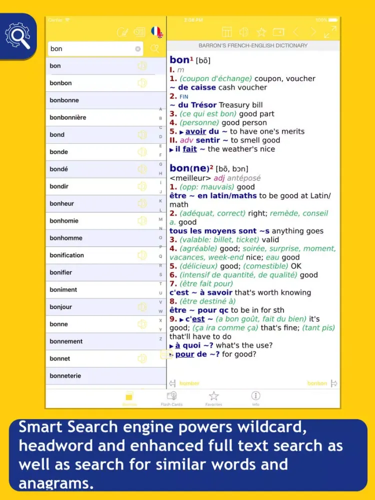 Скриншоты Barron’s French-English Bilingual Dictionary iPad 