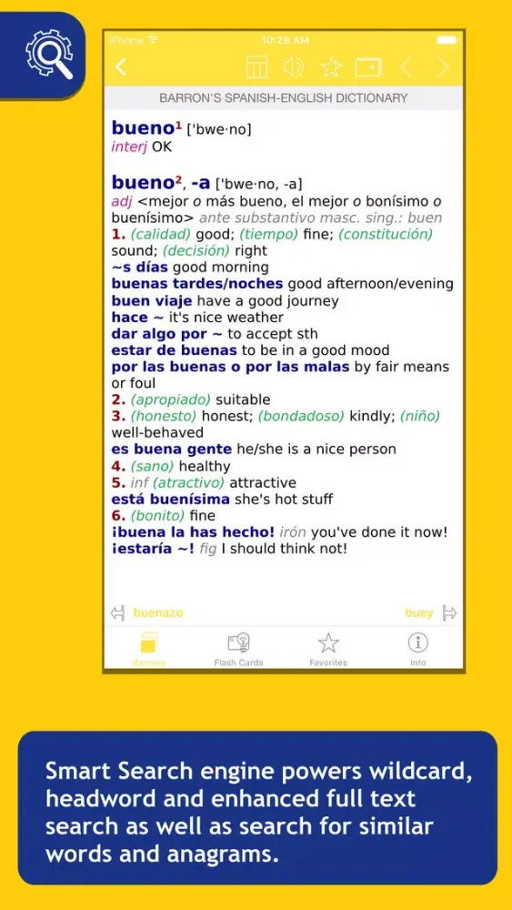 Tangkapan layar Barron’s Spanish-English Bilingual Dictionary