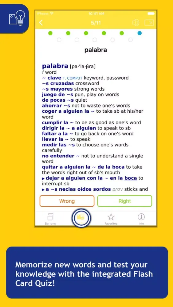 Tangkapan layar Barron’s Spanish-English Bilingual Dictionary